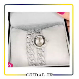 ساعت و دستبند ست نقره دخترانه طرح گرد