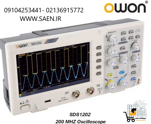 ارزانترین اسیلوسکوپ 200 مگا هرتز دو کانال SDS-1202 کمپانی OWON