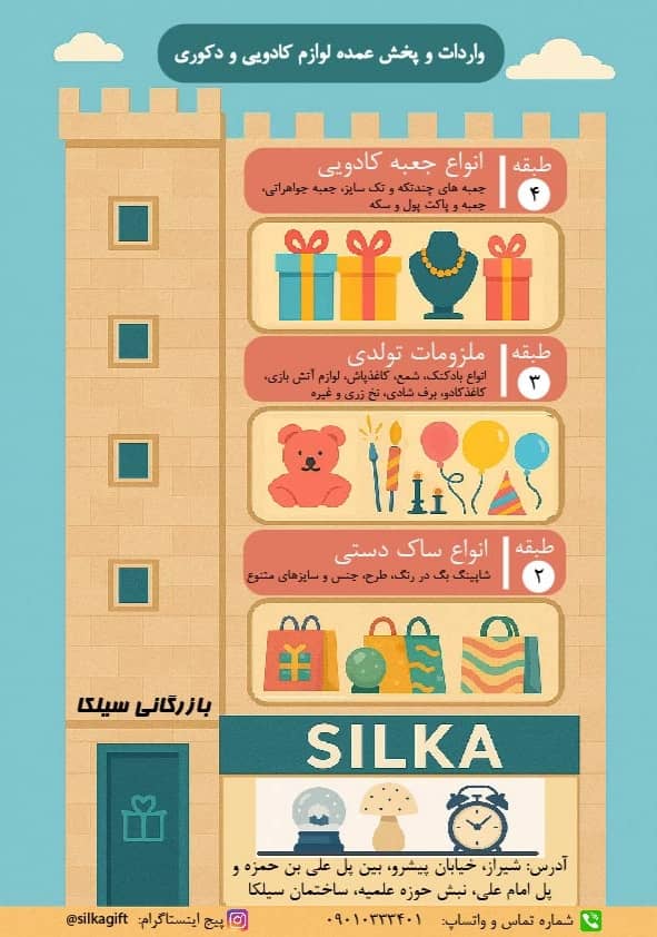 بازرگانی سیلکا واردات و پخش عمده لوازم کادویی و دکوری
