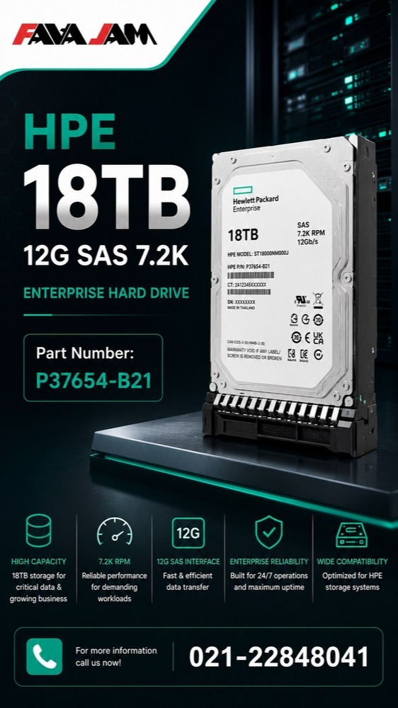هارد HPE 18TB 7.2K 12G SAS